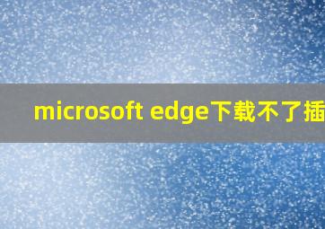 microsoft edge下载不了插件